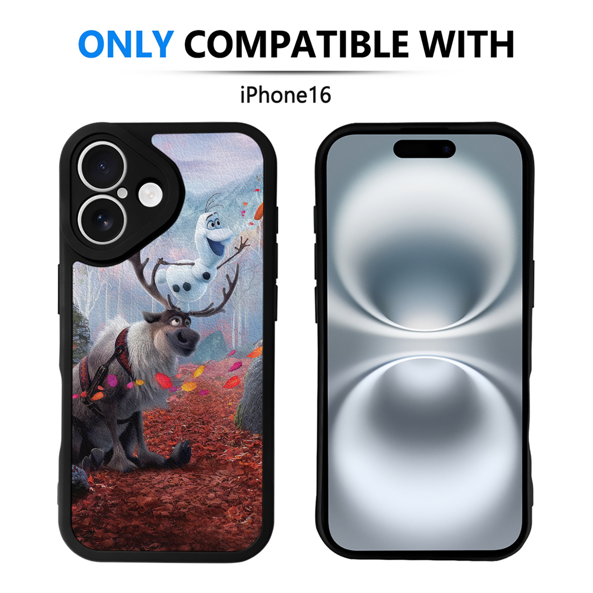 （画像用） アナと雪の女王 アンナ エルサ Frozen Anna Elsa 【iPhone 16シリーズ対応】シリコンスマホケース（レザー調） 材質：シリコン